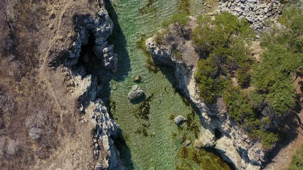 Rocky Promontory with a Strait Between the Rocks