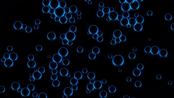 Oil blue drops moving in water