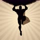 Superhero Holding Boulder Silhouette - VideoHive Item for Sale