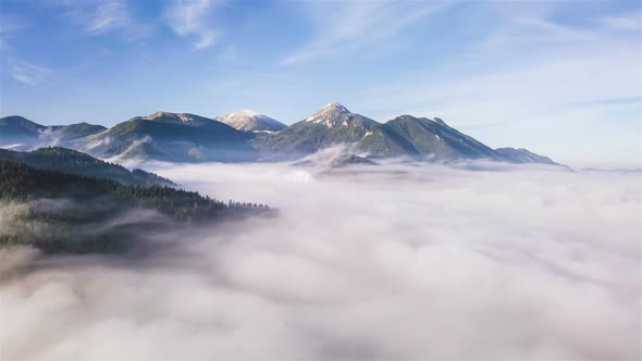 Aerial Foggy Mountains