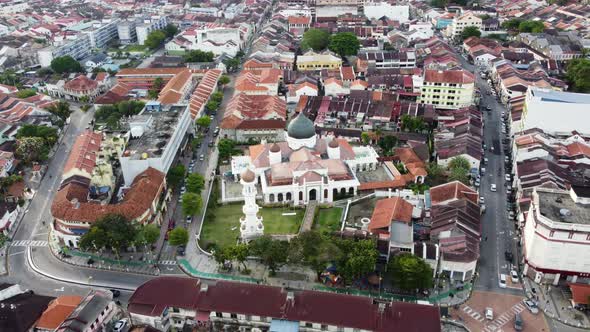 Aerial view Masjid Kapitan Keling and surrounding