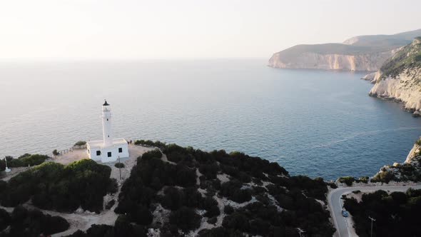 Cape of Ducato, famous lighthouse of Greek island Lefkada.