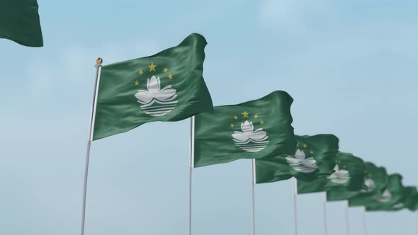 Macau Row Of Flags  alt