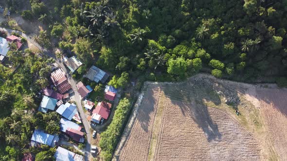 Aerial scenery of cultivation land