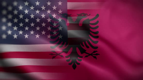 USA Albania Flag Loop Background 4K