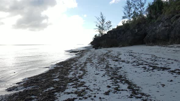 Aerial View of the Ocean Near the Coast of Zanzibar Tanzania