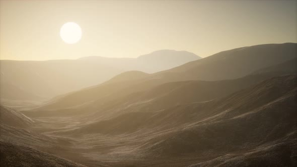 Mountains Landscape in Afghanistan at Sunset