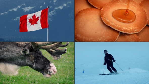 Canada Montage With Four Typical Scenes