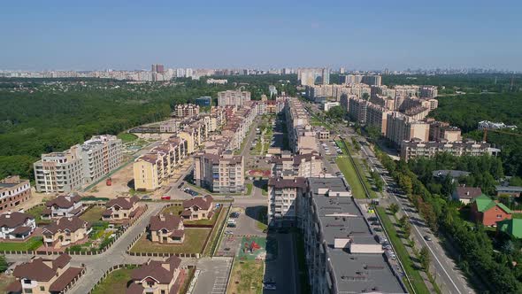 Drone Aerial View Cityscape Modern Building Residential Complex Crystal Springs