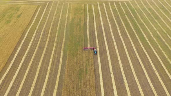 Aerial View of Combine Harvester