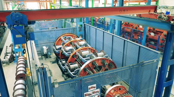 Electrical Wire Production Line in a Top View