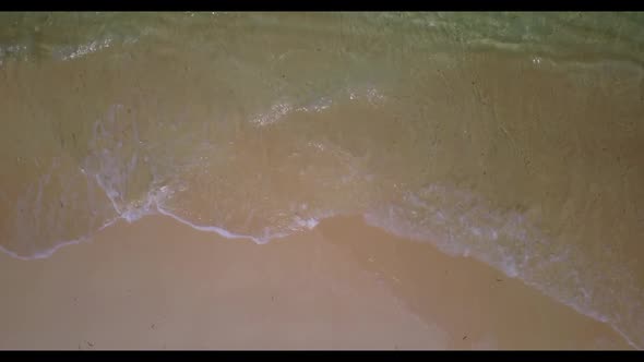 Aerial view abstract of perfect tourist beach holiday by blue lagoon with white sandy background of 