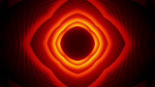 Tunnel in the form of an orange vortex. Looped animation