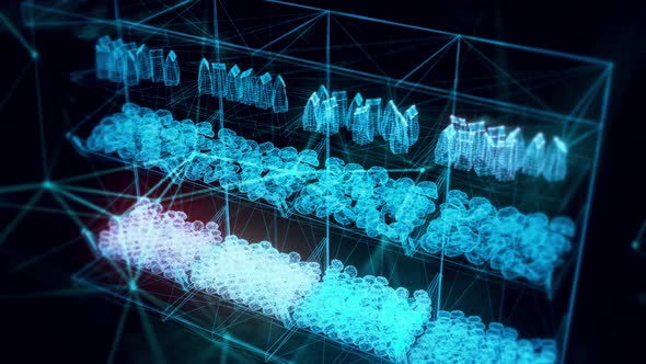 Market Shelf Buns Hologram Close Up 4K alt