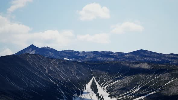 Aerial View of the Mountains with Glacier