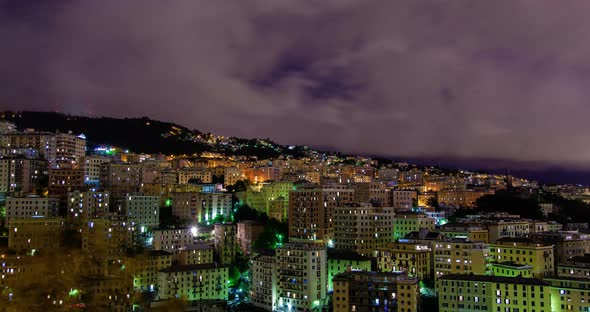 Genova Night Cityscape Italy