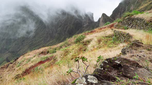 Majestic View of Mountains and Valleys on the Trekking Path on Santo Antao Island