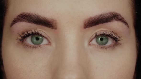 Beautiful Girl with Green Eyes