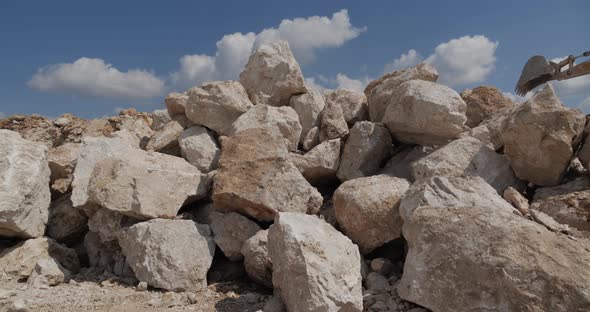 Large Stones From A Limestone Quarry 