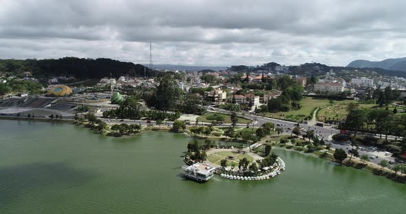 Aerial view of Xuan Huong lake - Dalat - Vietnam