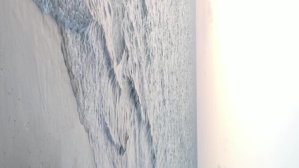 Tanzania Vertical Video  Boat Boats in the Ocean Near the Coast of Zanzibar Aerial View