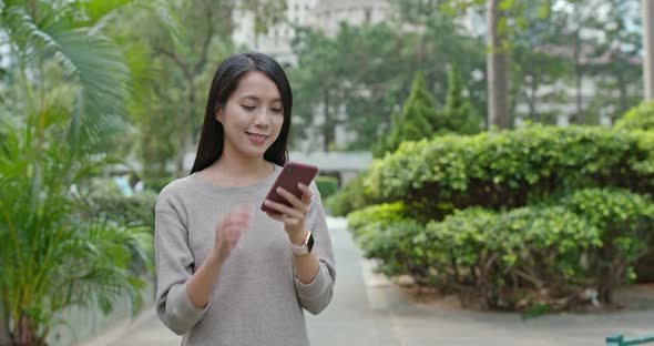 Woman use of mobile phone