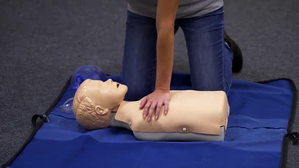 CPR training medical procedure. 