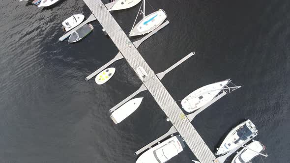 Yacht marina aerial view