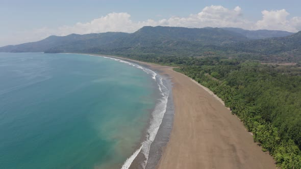 Drone view of the beach at Ballena National Marine Park, Costa Rica
