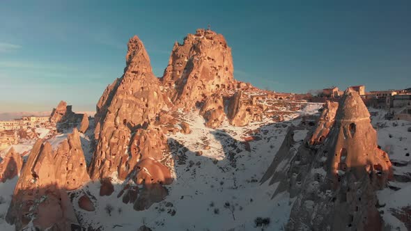 Amazing View of Turkish Fortress Uchisar