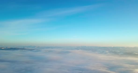 Aerial Shot of Majestic Sunrise in the Mountains