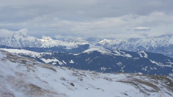 Panoramic view of Alps during winter