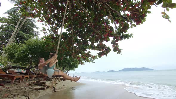 Loving Couple Spends Her Vacation at the Seaside