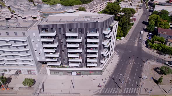 Beautiful wealthy apartment buildings in the south of France, Montpellier.