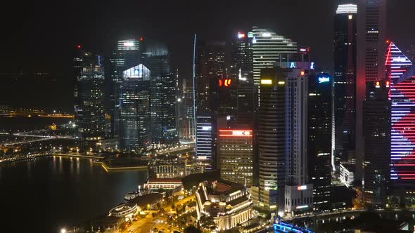 Time lapse of Building in Singapore city