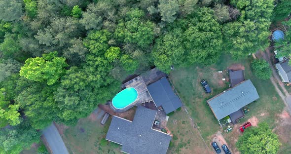 Aerial View on the Residential Streets Landscape Boiling Springs Town of a Small Town a Height in SC