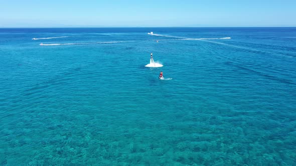 Fly Boarding and Sea Riding in a Sunny Summer Day, Zakynthos, Greece