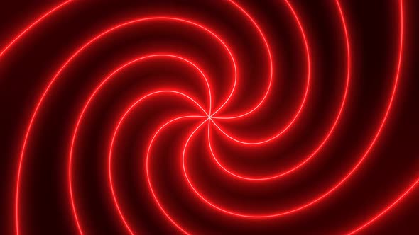 Red Neon Glowing Spiral Hypnotic Animated Background