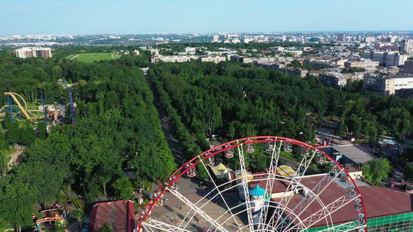 The Central Park of Culture and Leisure in Kharkiv City Aerial View