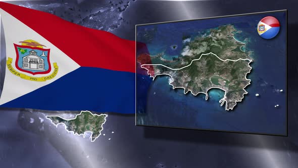 Sint Maarten Flag And Map Animation