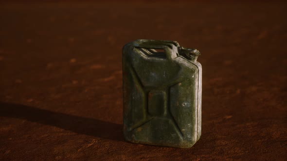 Old Rusty Fuel Canister in the Desert alt