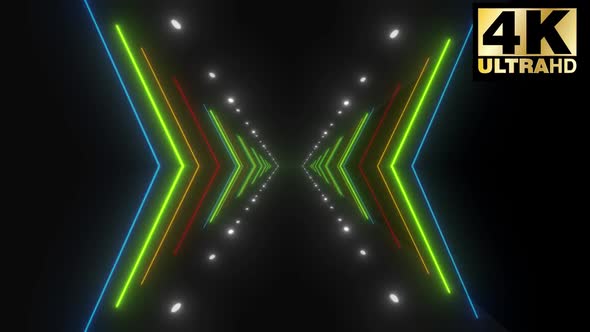 5 Colorful Neon Shape Vj Pack 4k