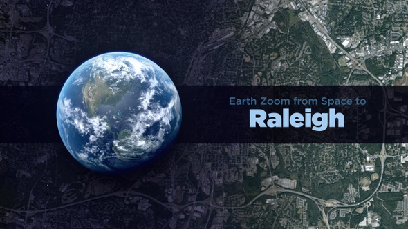 Raleigh (North Carolina, USA) Earth Zoom to the City from Space