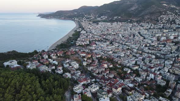 Alanya, Turkey - a Resort Town on the Seashore. Aerial View