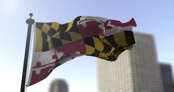 Maryland state flag waving