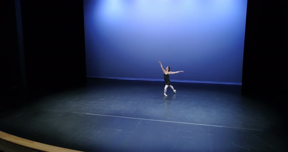 Ballet dancer dancing on stage 4k