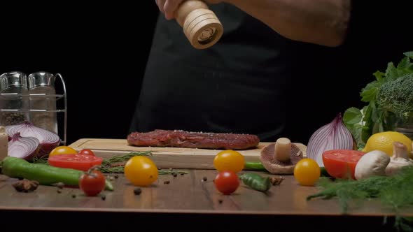 Rofessional Chef Pepper Meat Steak