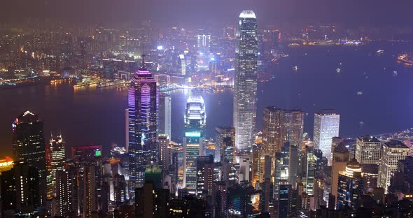 Hong Kong urban city at night