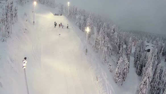 Aerial view of skier doing trick