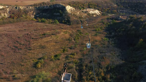 Aerial View Of Ore Delivery In Trolley